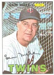 1967 Topps Baseball Cards      418     Sam Mele MG